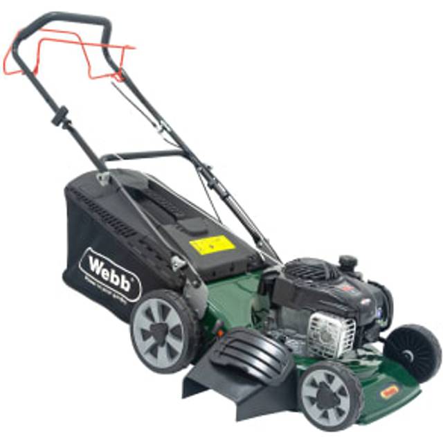 Webb Supreme 46cm (18") Self Propelled High Wheel Petrol Rotary Lawnmower (Briggs & Stratton Engine), Green