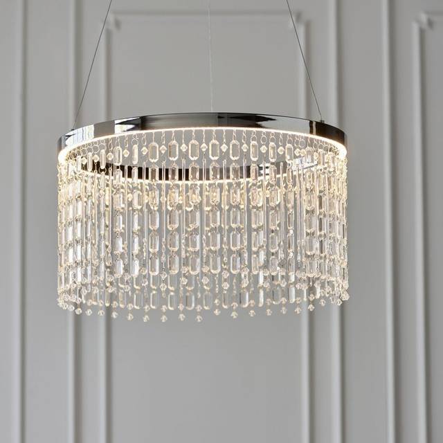 Endon 98150 Liliana 1 Light Pendant Chrome Plate &amp; Clear Crystal G