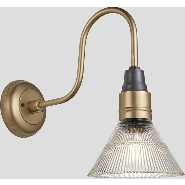Swan Neck Glass Funnel Wall Light - 7 Inch - Brass