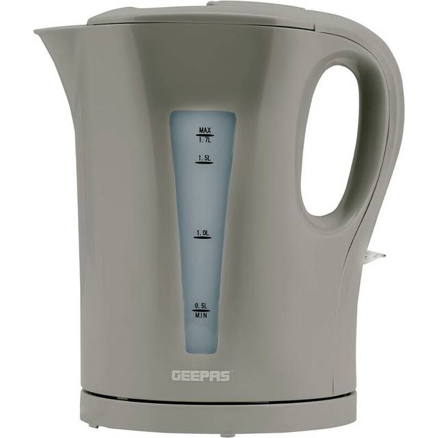 GEEPAS Electric Kettle 1.7L Cordless Fast Boil Jug Kettle Boil Dry Protection & Auto Shut Off 2200W - Grey (1.7L)