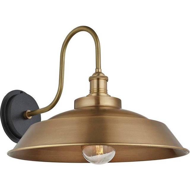 Swan Neck Outdoor & Bathroom Step Wall Light - 16 Inch - Brass - Pre-order - Expected w/c 10th of June