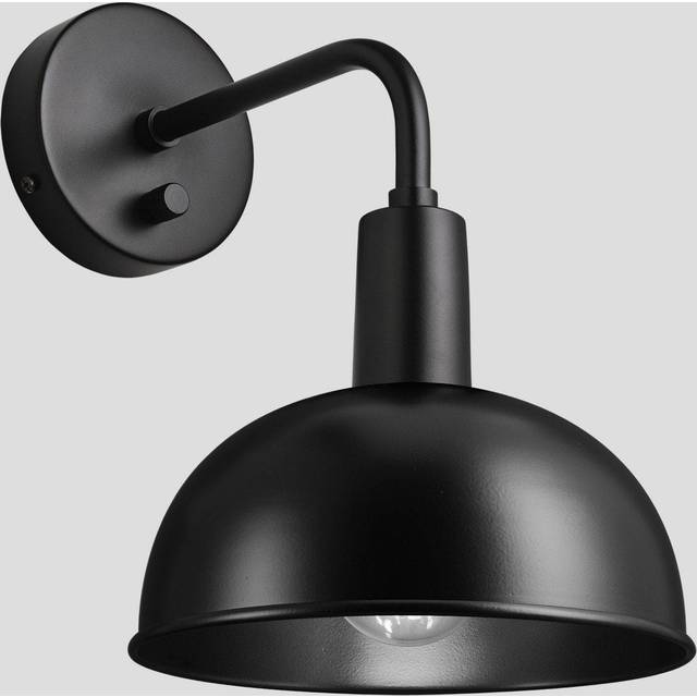 Sleek Dome Wall Light, 8 Inch, Black, Black Holder - One Size