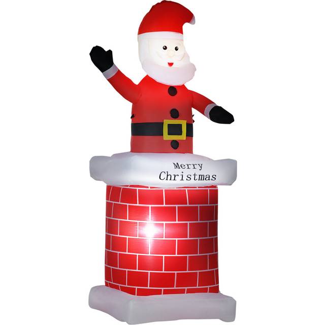 HOMCOM 7ft Christmas Inflatable Santa Claus w/ LEDs, Red