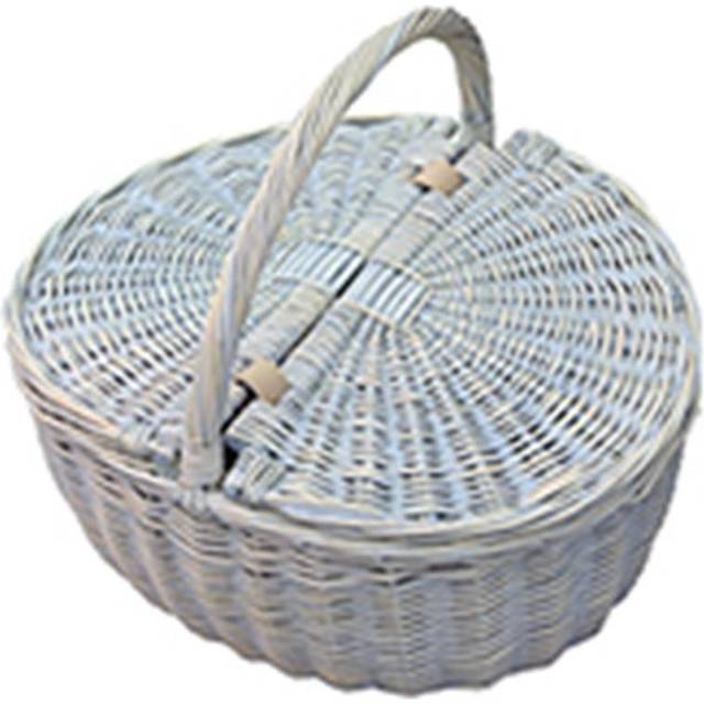 Wicker Provence Double Lidded Empty Picnic Basket - Brown - One Size