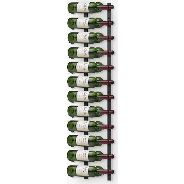 Wall Mounted Wine Rack 24 Bottle - Black - One Size