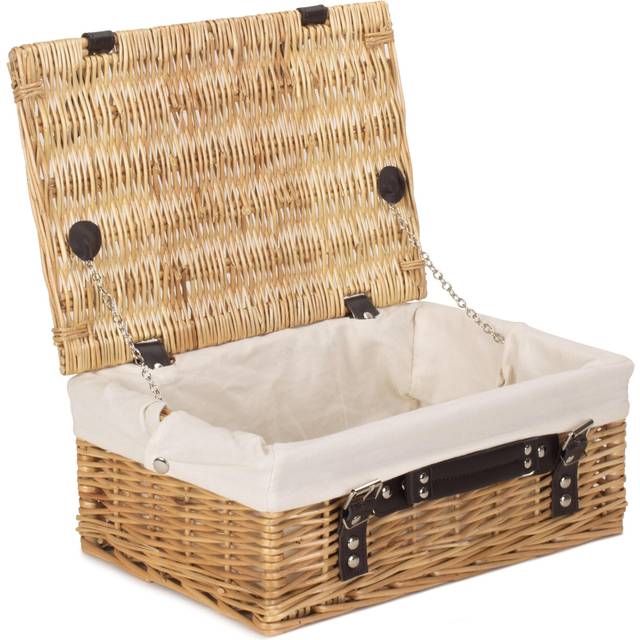 36cm Picnic Wicker Basket - White Lining