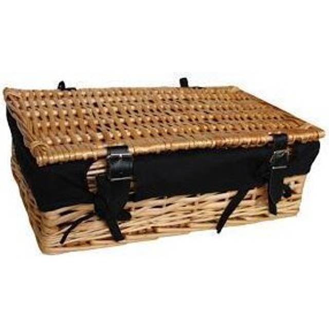 40cm Empty Wicker Rectangular Gift Basket - Black