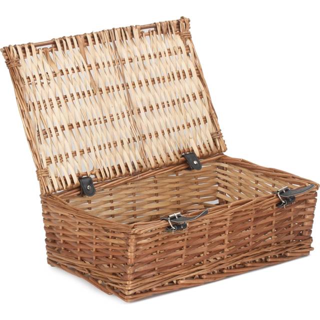 Wicker Empty Rectangular Gift Basket - Brown - One Size