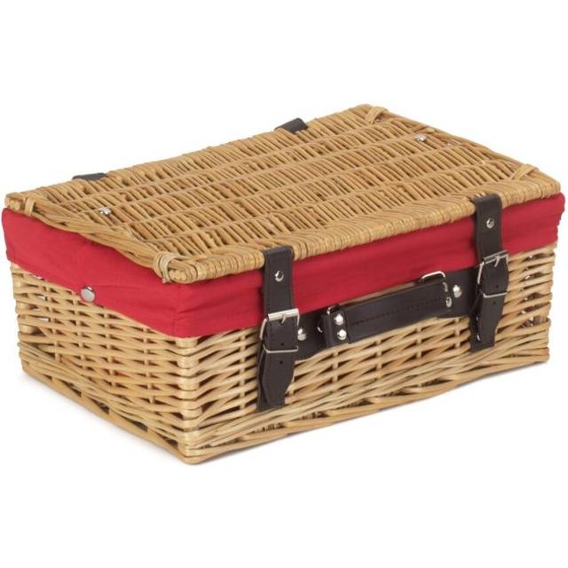 36cm Picnic Wicker Basket - Red Lining