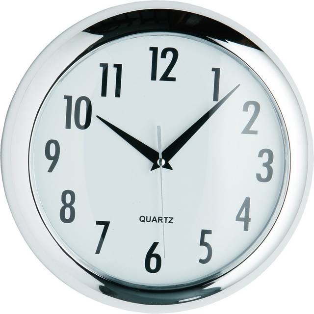 Premier Housewares Halo Chrome Effect Wall Clock