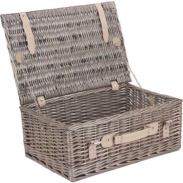 Wicker 45cm Antique Wash Picnic Basket - Grey - One Size