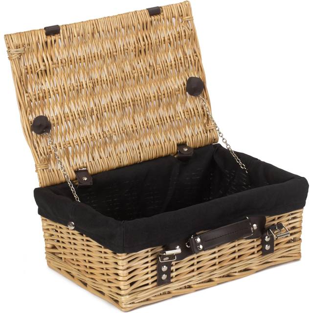 36cm Picnic Wicker Basket - Black Lining