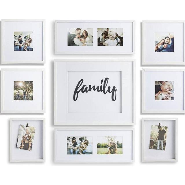 9 piece Jenson Picture Frame Set - White - One Size