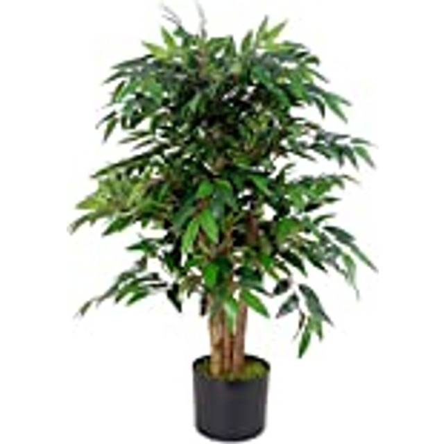 Konstgjort blad fikus träd/växt, lyxig smilax, 90 cm