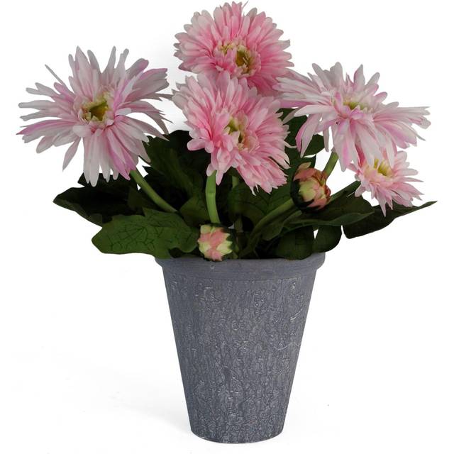 33cm Artificial Potted Daisy Pink