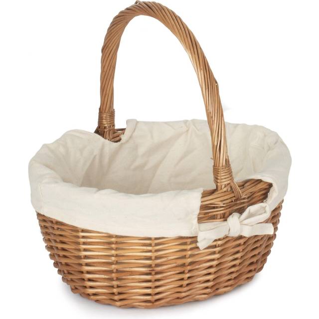 Double Steamed Oval Shopping Basket - White
