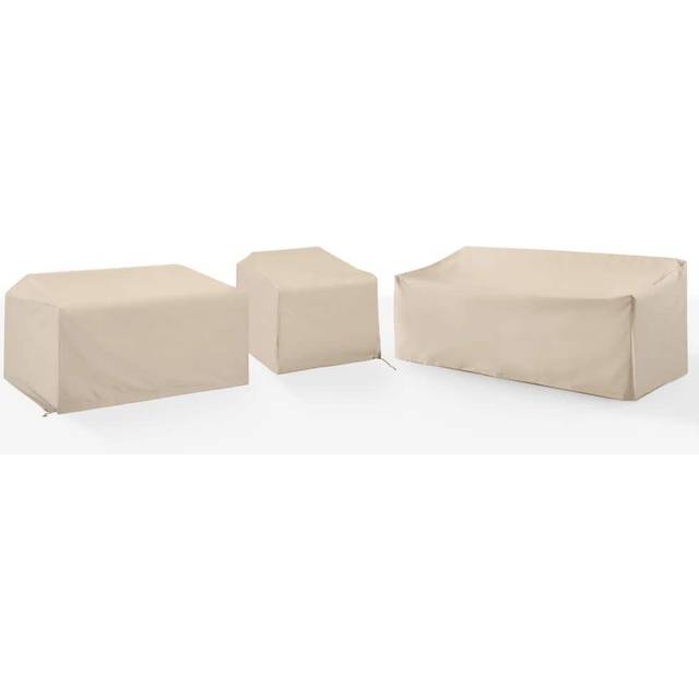 Crosley Furniture Patio Furniture Covers, Waterproof 3-Piece Cover Set for Outdoor Sectional Sofa Sets, Tan