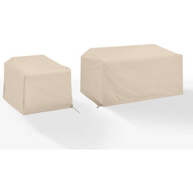 Crosley Furniture Patio Furniture Covers, Waterproof 2-Piece Cover Set for Outdoor Chair and Loveseat, Tan
