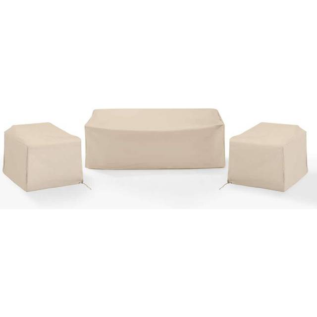 Crosley Furniture Patio Furniture Covers, Waterproof 3-Piece Cover Set for Outdoor Chairs and Sofa, Tan