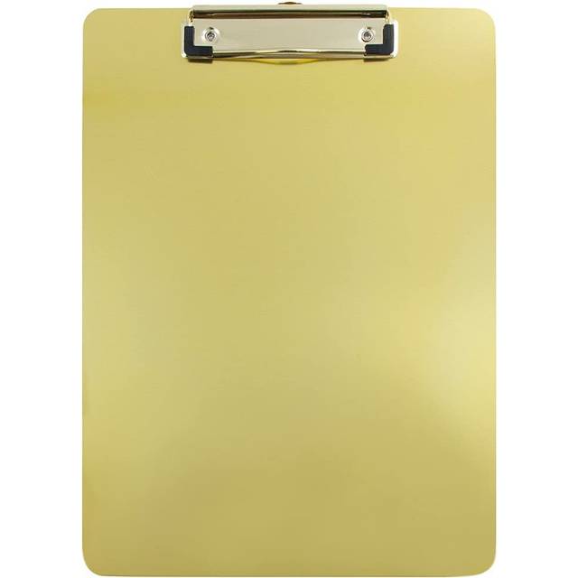 JAM PAPER Aluminum Clipboards with Low Profile Metal Clip - Letter Size (9 x 12.5) - Gold - Clip Board Sold Individually