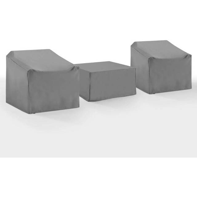 Crosley Furniture Patio Furniture Covers, Waterproof 3-Piece Cover Set for Outdoor Chairs and Square Table, Gray