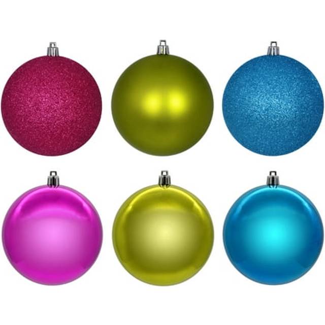 Vickerman N220166 2.4 in. Fuchsia Lime Turquoise Ornaments - Pack of 18