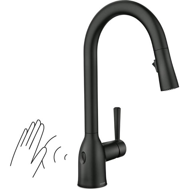 Moen Adler Matte Black Single-Handle High Arc Pulldown Kitchen Faucet  87233EWBL