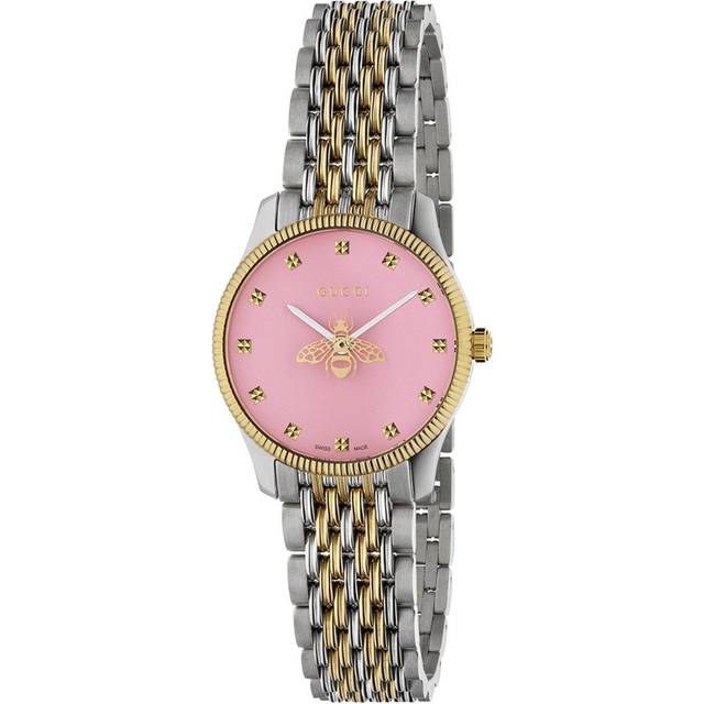 Gucci YA1265030 G-Timeless 29mm Ladies Pink Dial Bee Motif Watch