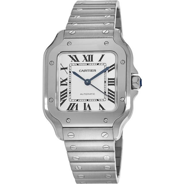 Cartier Mens Steel Crwssa0029 Santos De Medium Stainless-steel and Leather Watch 1size - STEEL