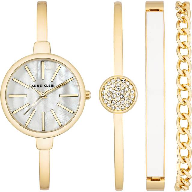Anne Klein Women's Japanese Quartz Dress Watch with Metal Strap Gold