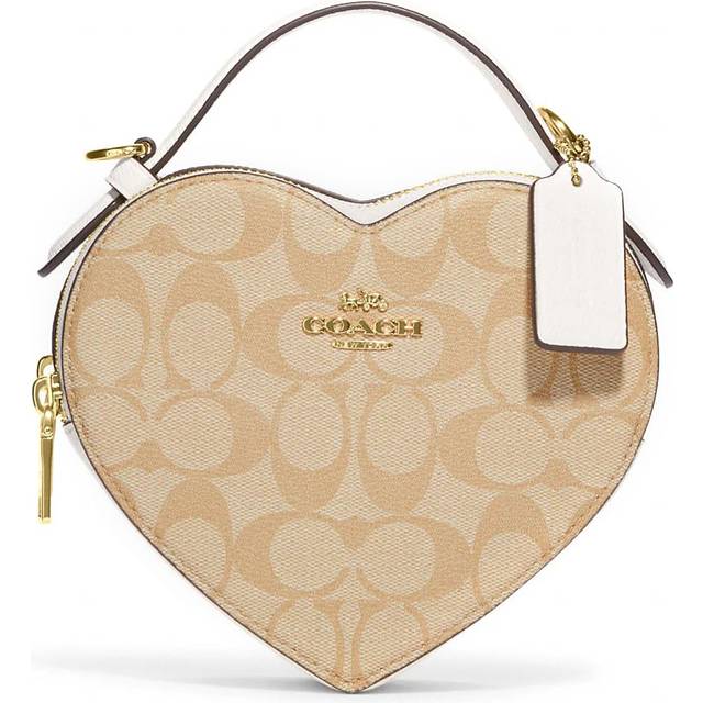 Coach Heart Crossbody Bag In Signature Light Khaki Chalk