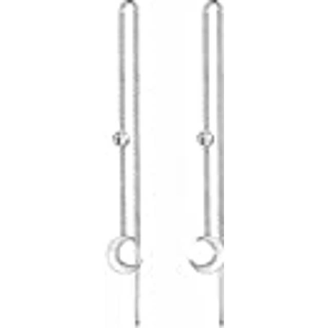 Elli Örhängen kvinnor halvmåne hänge filigran med kristaller i 925 sterlingsilver, Sterlingsilver, Kristall