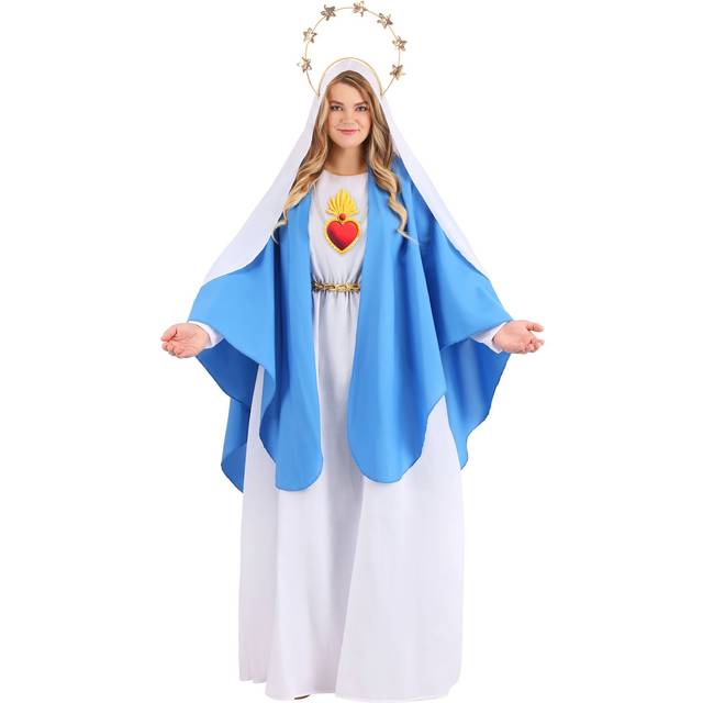 Plus Size Nativity Mary Costume for Women - Blue&#47;White (1X)