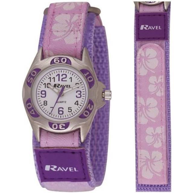 Ravel Girl's Velcro Hibiscus Watch - Purple R1507.20 - Multicoloured