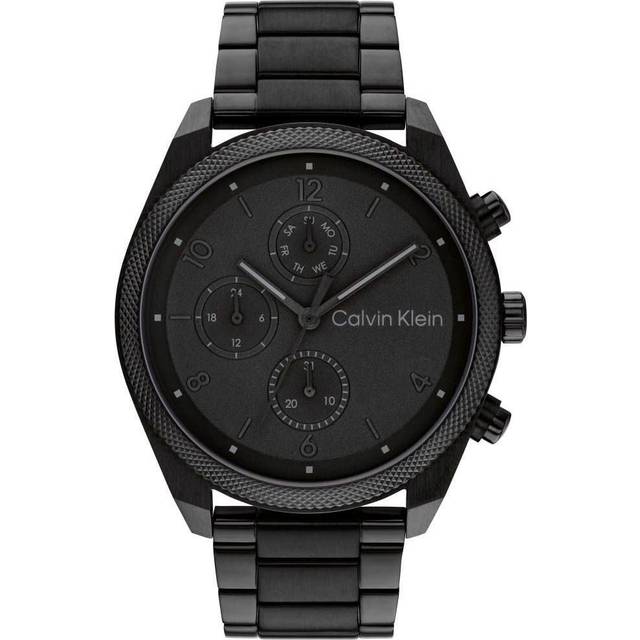 Calvin Klein Impact Men's Black Chronograph Dial Black IP Bracelet Watch