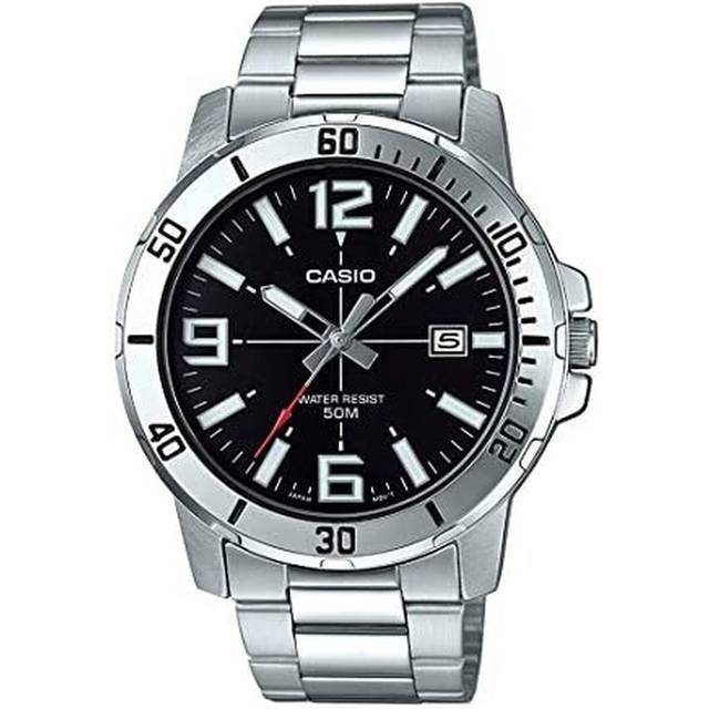 Casio Mtp-vd01d-1b Black Analog Stainless Steel Quartz Classic Date Men's Watch