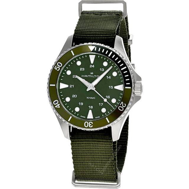 HAMILTON Khaki Navy Scuba 37MM Quartz Green Dial Men's Watch H82241961 - 37 mm