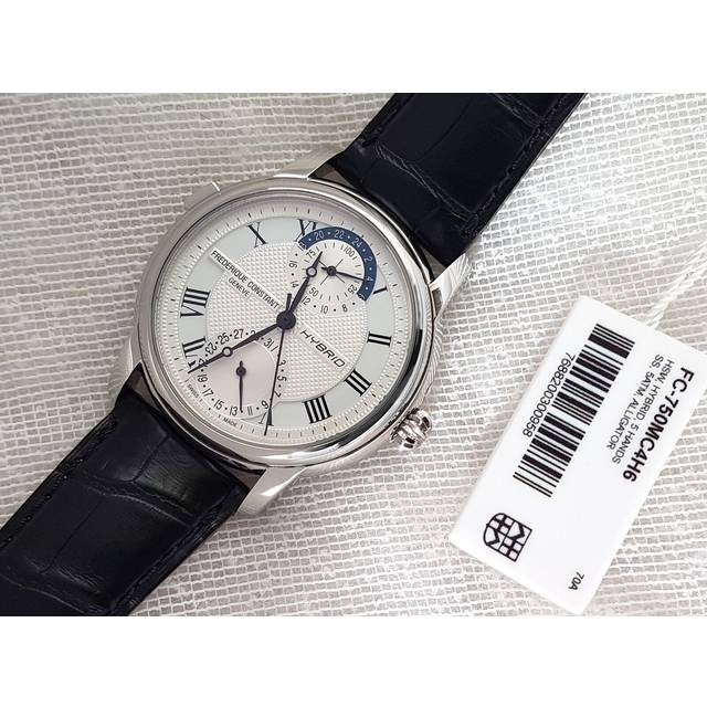 Frederique Constant Hybrid Manufacture FC-750MC4H6 – Silver Guilloché Dial, Black Leather Strap