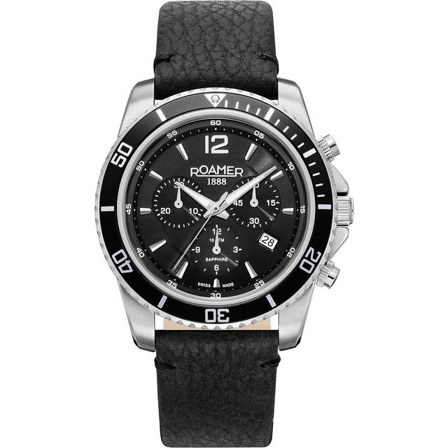 Roamer 862837 41 55 02 Nautic Chrono 100 Black Leather Strap Watch - W60218
