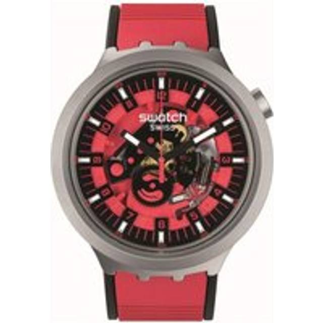 SWATCH Red Juicy SB07S110 Stor klocka med röd öppen urtavla