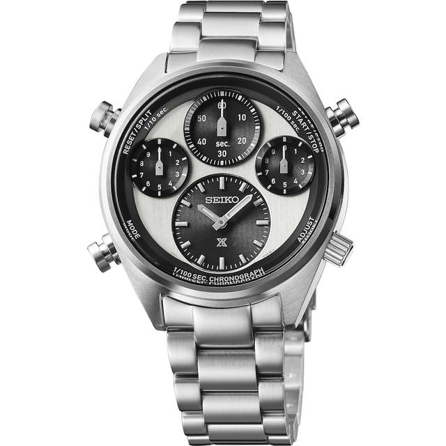 Seiko Prospex Speedtimer Panda Chronograph Stainless Steel White Dial Solar SFJ001P1 100M Men's Watch