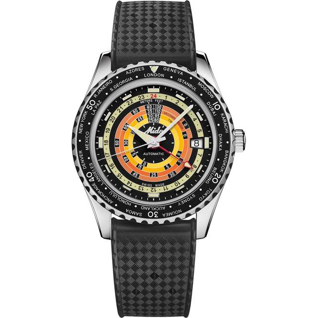 MIDO Ocean Star Decompression Worldtimer Black Men's Watch M026.829.17.051.00 / M0268291705100 - 40.5 mm