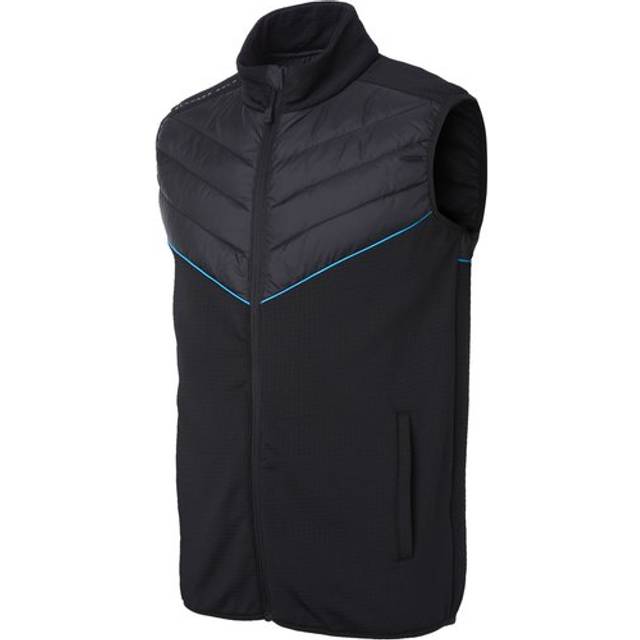(M, Black) Ellesse Mens 2023 Colucci Quilted Chest Cut & Sew Full Zip Golf Gilet