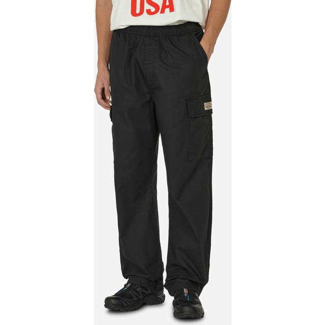 Black Cargo Trousers with Elasticated Waistband
