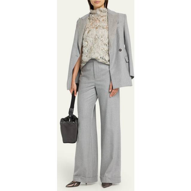 Brunello Cucinelli High-rise wide-leg wool pants