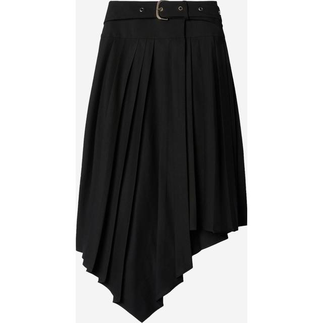Off White, Kjol, Dam, 2Xs, Plisserad kjol med bälte - black (2XS)
