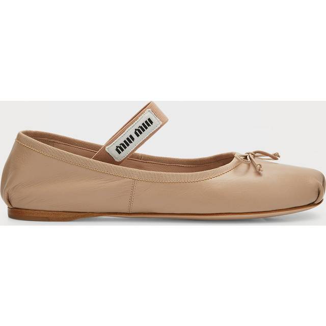 Miu Miu Logo leather ballet flats