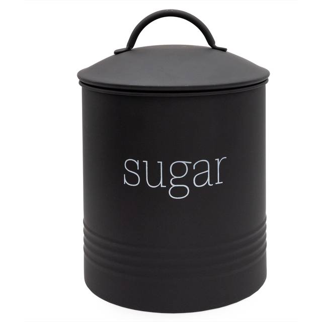 AuldHome Enamelware Black Sugar Canister; Modern Farmhouse Staples Sto
