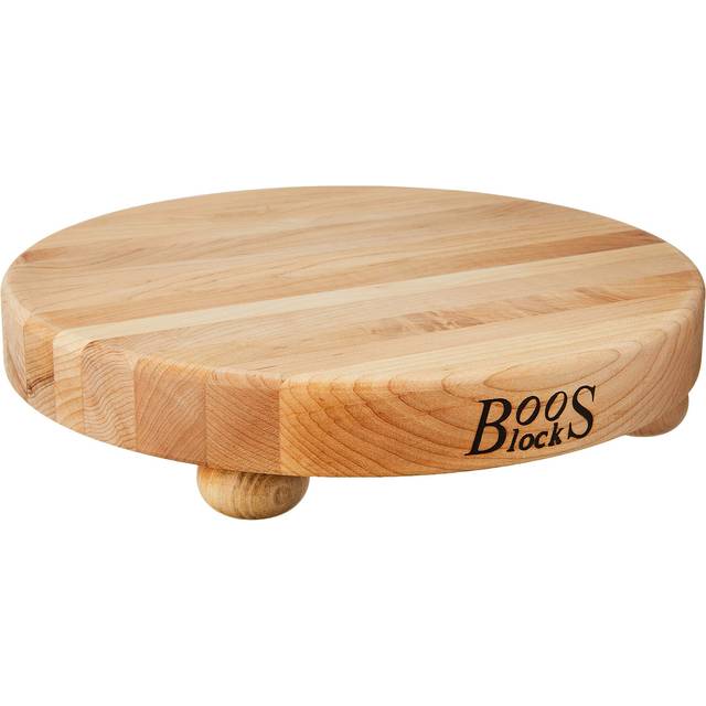 "John Boos Boos Block B Series Round Wood Cutting Board with Feet  1.5-Inch Thickness  12"""""""" x 12"""""""" x 1 1/2""""""""  Maple"