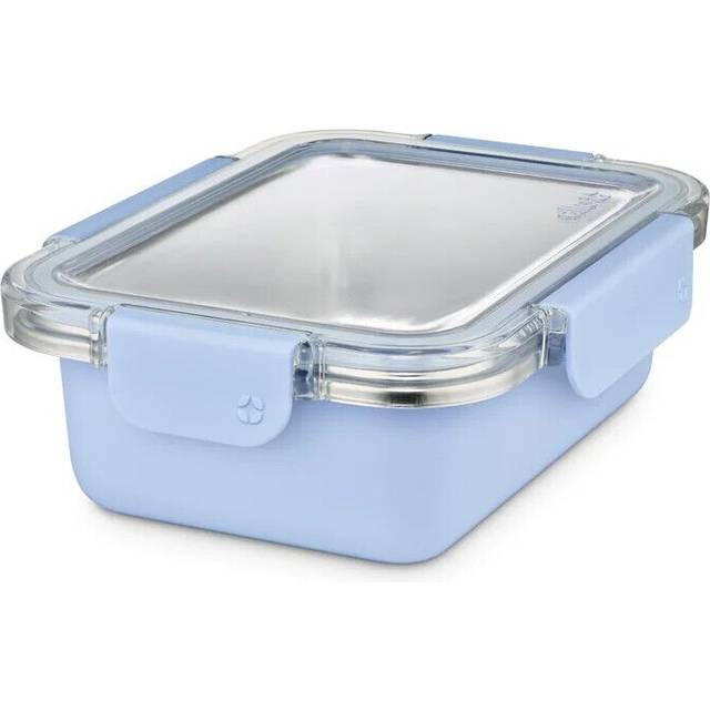 Ello Stainless Steel Rectangle Food Storage Meal Prep Container with LeakProof Lids  4 Cup  Dusty Blue